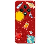 Tumundosmartphone Funda Silicona Líquida Roja para Oppo Reno 12F 4G / 12 F 5G diseño Espacio Dibujos