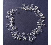 Bride Headdress Handmade Crystal Rhinestone Long Headbands Pearls Tiara Hairbands Wedding Bridal Head Jewelry Vines