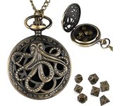 7pcs DND Mini Dice with Pocket Watch Case Set Portable Polyhedron Metal Dice Perfect for Dungeons&Dragons,Table RPG