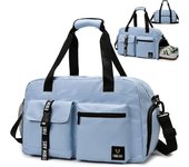 Bolsa de Deporte para Mujer y Hombre, con Compartimento para Zapatos y Ropa Mojada, Bolsa Fitness para Viaje, Fin de Semana, Natación