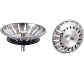 Tapón para fregadero de cocina de acero inoxidable (juego de 2) - Filtro universal para fregadero de cocina (diámetro: 80 mm), tapón para fregadero con 18 ranuras