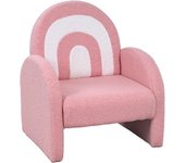 AIYAPLAY Sillón Infantil con Respaldo en Forma de Arcoíris Sofá para Niños de 18-96 Meses Tejido Suave de Borreguito Reposabrazos Carga 45 kg Rosa