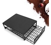 Caja de almacenamiento para cápsulas de café, dispensador de cápsulas de metal, capacidad para 54 unidades, para el hogar y la Oficina, accesorio para Papelera de color Negro