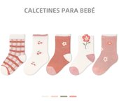5 Pieces/lot Baby Socks 2024 Spring Autumn Cotton Kids Socks For Babies Girl Boy Lovely Newborn Floor Socks Fit 0-24Month