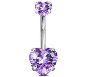 Surgical Steel Round Heart CZ Navel Belly Button Ring Piercing for women 14G Pink Purple White Zircon Belly Piercing Jewelry