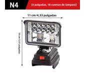 Lámpara De Trabajo LED Para Batería Makita 18V Luz De Emergencia Portátil Farol Para Camping 3/4 Pulgada