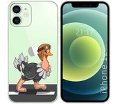 Tumundosmartphone Funda Gel Transparente para Iphone 12 Mini (5.4) diseño Avestruz Dibujos