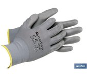 Blister g. 100 %  poliest. impreg. pu gris t-10 venta unitaria