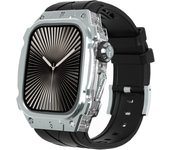 Luxury Metal Case for Apple Watch 10 46mm Band with Cover Heavy Duty Rugged Case Silicon Strap for men Full Protective Cover