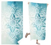 Toalla de Playa de 90x180 Extra Grande, Toallas de Playa de Microfibra para Adultos y Niños, para Viajes, Piscina, Yoga, Camping, Color Azul Mar