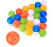 28 Piezas Pelotas de Práctica de Golf, Pelotas de Golf de Práctica Hueca con Flujo de Aire, Pelotas de Golf Plástico 40 mm para Practicar Swing, Campo de Práctica de Golf Aire Libre
