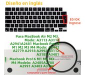 Keyboard Cover for 2022-2024 M4 M3/M2/M1Chip Pro 14.2/16 A3401/A3186/A3185/A3112/A3403 MacBook Air 15.2"/13.6" A3113/A3114/A2941