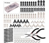 85Pcs/set Zipper Repair Kit Easy Fix Zipper Slider Head Puller Closure Universal Replacement Broken/Wearable Household Removable