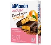 Bimanán Beslim Barritas Chocolate Negro Con Naranja 10 Unidades