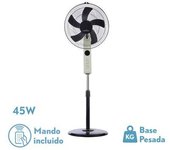 FABRILAMP Ventilador de Pie Circus Beis/Negro 45W Oscilante - Potente Motor - Distribución Uniforme del Aire - 3 Velocidades