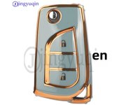 jingyuqin TPU 2/3Buttons Auto Key Shell Case Cover For Toyota Auris Corolla Avensis Verso Yaris Aygo Scion TC IM Car Accessories