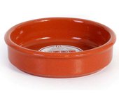 Tradineur - Cazuela redonda de barro - Apta para vitro y horno - Ideal para guisos y asados caseros  Ø 16 cm