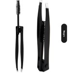2 in 1 Eyebrows Tweezers and Eyelash Brush Professional Fine Hairs Puller Makeup Tools Selected Steel Beauty Clips Removal