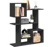 vidaXL Librería divisora madera ingeniería blanca 92x29x112 cm en color Blanco/Roble Sonoma/Gris sonoma y más