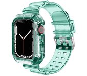 Case+Strap for Apple Watch Band 44mm 40mm 45mm 41mm 42mm 38mm Accessories Transparent Silicone Bracelet iWatch series 8 3 6 se 7