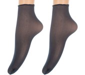 Jolie Folie-Pack-2 Calcetines cortos corte laser muy resistentes TRANSPARENT para Mujer