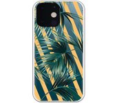 Funda compatible con iPhone 13 Mini - Hojas palmera rayas diagonales