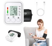 Tensiómetro digital con medidor de presión arterial y frecuencia cardíaca. Pantalla grande