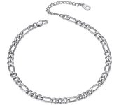GOLDCHIC JEWELRY Pulseras de Pie para Mujeres, Tobilleras de Eslabones Cubanos/Italianos/Espigas 22cm Largo + 5cm Alargador