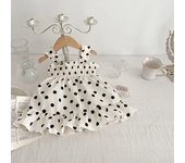 Vestido De Verano Para Bebe Con Halter Y Puntos Onda Princesa Unipersonal Moda Ropa Material De Algodón Estilo lindo