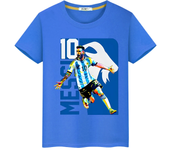 Football print 100%Cotton Cartoon T-shirt Casual Short Tops y2k one piece boy Kawaii messi avatar anime Tees kids clothes girls
