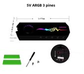 M.2 SSD Radiator RGB Aluminum M2 SSD 2280 NVME NGFF Cooler Heatsink With Thermal Pad 12V RGB/5V ARGB AURA SYNC