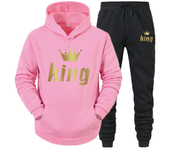 King And Queen Couple Outfit Hoodie and Jogger Pants High Quality Men Women Daily Casual Sport Jogging Suit King Queen Tracksuit