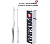 Mr.Spoon Serie Montaña Cuchillos 12, 48 o 120 piezas,Acero inoxidable 13/0,Económico y funcional,Cuchillo carne y mesa largo 235mm,cuchillo fruta 205mm,Mango monobloque,Apto para lavavajillas,Empaque ecológico,Idea para casa,hotel,restaurante