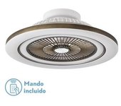 FABRILAMP Ventilador de Techo Mato Cuero 72W DC | 5 Aspas Transparentes | 6 Velocidades