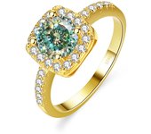 JoyceJelly 22 choices Sterling Silver 925 Rings With 1CT Colorful Moissanite Ring Plated 14K Gold Luxury Jewelry For Engagement
