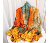 Fashion 180x90cm Satin Silk Scarf Women Luxury Large Shawl Wrap Muslim Hijab Headband Beach Stoles Female Bandana Foulard Turban