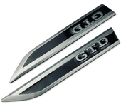 2Pcs Car Fender Side Emblem Sticker for VW GTD Logo Golf Passat Jetta Touareg Tiguan Polo Bora Touran T-cross Badge Accessories