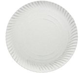 MONOUSO | Plato de Cartón Redondo Blanco 12cm 450g/m² (100 Uds)