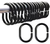 16 anillos para cortina de ducha, ganchos para cortina de ducha, anillos de riel de plástico en forma de C