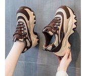 2024 Sneakers Women Casual White Shoes 8CM Fashion Height Increasing Thick Bottom Spring Platform Leather Woman Chunky Sneakers