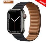 Leather Link for Apple Watch Band 45mm 41mm 40mm 44mm 49mm Original Magnetic Loop Bracelet IWatch Series 8 Ultra 3 SE 6 7 Strap