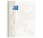 Oxford, Cuaderno A4, cuadricula 5x5, tapa extradura, microperforado, libreta A4 Europeanbook 1, color blanco