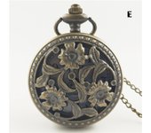 Vintage Pocket Watch With Chain Metal Hollow Carving Pattern Pendant Bow Watch Butterfly Flower Clock Gift For Man Business