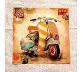 1 Pcs Digital Printed Cloth 28x28cm 100% Cotton Canvas Handmade DIY Patch Fabric Free Shipping Retro Locomotive Design