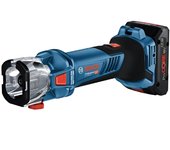 Bosch Professional 18V System GCU 18V-30 - Fresadora de Corte a Batería para Panel Yeso (Brushless, 30000 Rpm, 3 – 6,4 Mm, Adaptador Aspirador)