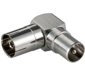 CABLEPELADO Adaptador de Antena Hembra a Macho | Adaptador coaxial IEC Hembra a coaxial IEC Macho | Adaptador coaxial RF acodado 90º | Apto para TV Ariel BK LED 4K 3D UHD TV | 75 Ohm