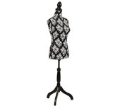WANDERLUST DECO Maniquí de Madera y Espuma Forrado de Tela Negro para Exhibir Ropa - Realista Ajuste de Ropa