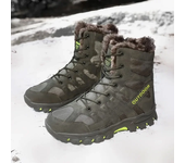 Winter Tactical Combat Men Boots Outdoor Men Walking Hiking Shoes Breathable Non-slip Men Ankle Boots Plush Keep Warm Snow Boots