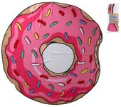 Toalla de playa piscina redonda en forma de donut diámetro 150 cm ，La Manta De Playa ，Toalla de ducha redonda, Color rosa , Toalla gigante diseño de donut 150 cm