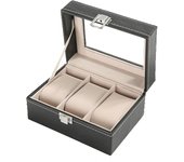 Hot Sale PU Leather Display Storage Collection Organizer Watch Box For Men Watch Display Case With Glass Top